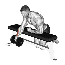 Over Bench One Arm Wrist Curl demonstration