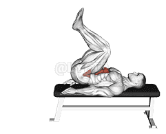 Leg Pull In Flat Bench demonstration