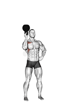 Kettlebell Standing Bottoms Up One Arm Shoulder Press demonstration