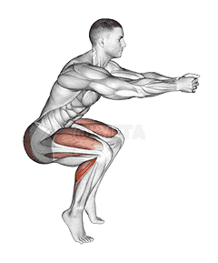 Squat Hold Calf Raise demonstration