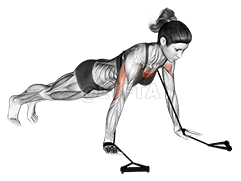 Band push-up demonstration