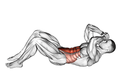 3/4 Sit-up exercise demonstration for Waist, Body weight