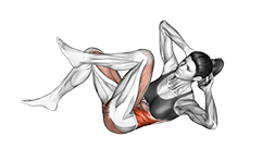 Air Twisting Crunch exercise demonstration for Waist, Body weight