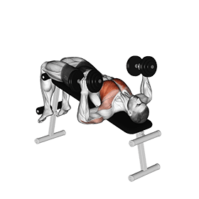 Decline Hammer Press exercise demonstration for Chest, Dumbbell