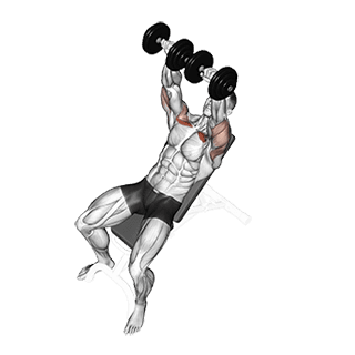 Incline Bench Press exercise demonstration for Chest, Dumbbell