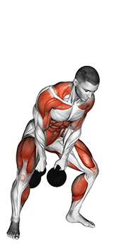 Kettlebell Two Arm Clean exercise demonstration for Shoulders, Kettlebell