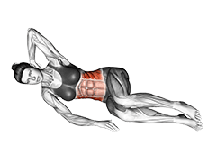 Side Sit-up exercise demonstration for Waist, Body weight