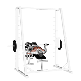 Smith Decline Reverse-grip Press exercise demonstration for Chest, Smith machine