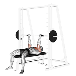 Smith Reverse-grip Press exercise demonstration for Chest, Smith machine