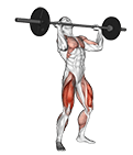 Squat Jerk exercise demonstration for Thighs, Barbell