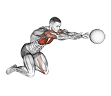 Medicine Ball Chest Push Single Response exercise demonstration for Chest, Medicine Ball