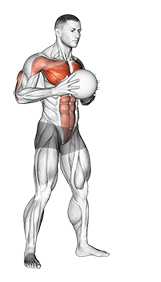 Medicine Ball Chest Push with Run Release exercise demonstration for Chest, Medicine Ball