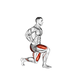 Walking Lunge exercise demonstration for Quadriceps, and Thighs, Body weight
