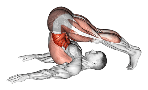 Plow Yoga Pose exercise demonstration for Waist, Body weight