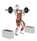 Barbell Power Clean from Blocks exercise demonstration for Weightlifting, Barbell
