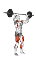 Barbell Power Jerk exercise demonstration for Weightlifting, Barbell