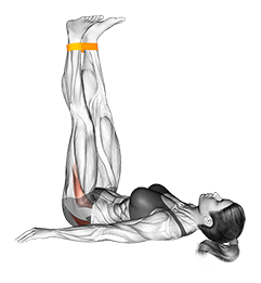 Resistance Band Lying Abduction exercise demonstration for Hips, Resistance Band