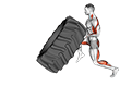 Tire Flip exercise demonstration for Thighs, Body weight