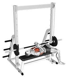 Smith Hex Press exercise demonstration for Chest, Smith machine