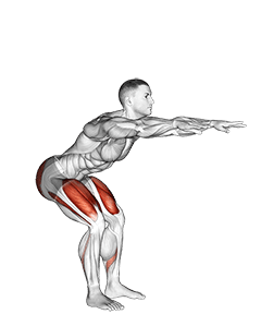 Potty Squat exercise demonstration for Waist, Body weight
