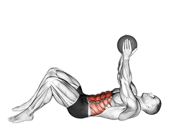 Crunch with Medicine Ball exercise demonstration for Waist, Medicine Ball