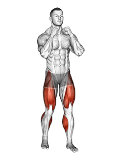 Boxer Shuffle exercise demonstration for Thighs, Body weight