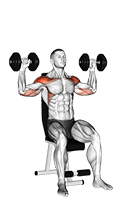 Dumbbell Seated Alternate Shoulder exercise demonstration for Shoulders, Dumbbell