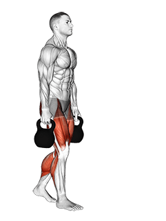 Kettlebell Farmers Carry exercise demonstration for Quadriceps, and Thighs, Kettlebell