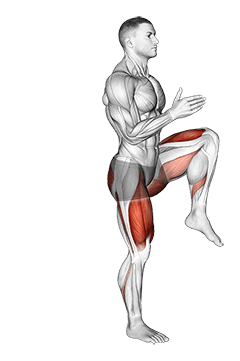 Lunge with Leg Lift exercise demonstration for Quadriceps, and Thighs, Body weight