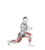 Lunge with Jump exercise demonstration for Quadriceps, and Thighs, Body weight
