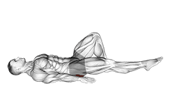 Single Leg Bridge with Outstretched Leg exercise demonstration for Hips, Body weight