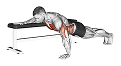 Twist Push-up exercise demonstration for Chest, Body weight
