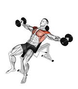 Dumbbell Incline Around the World exercise demonstration for Chest, and Shoulders, Dumbbell