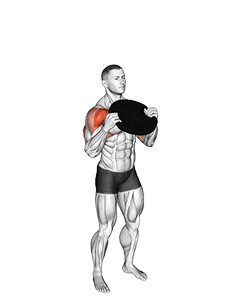 Weighted Standing Shoulder Press exercise demonstration for Shoulders, Weighted