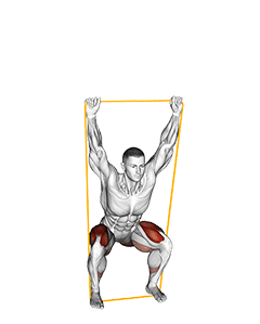 Resistance Band Overhead Squat exercise demonstration for Hips, Resistance Band