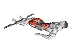 EZ-Bar Reverse Crunch exercise demonstration for Waist, EZ Barbell
