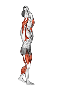 Kettlebell Overhead Carry exercise demonstration for Thighs, Kettlebell