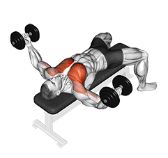 Dumbbell Twisted Fly exercise demonstration for Chest, Dumbbell