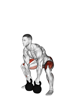 Kettlebells Sumo Deadlift exercise demonstration for Hips, Kettlebell