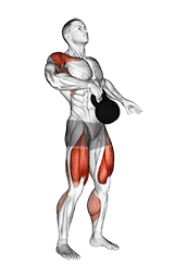Kettlebell One Arm Clean exercise demonstration for Thighs, Kettlebell