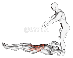 Assisted Lying Leg Raise With Throw Down demonstration
