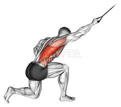 Band kneeling one arm pulldown demonstration
