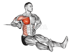 Band one arm twisting chest press demonstration