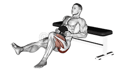Weighted one leg hip thrust demonstration