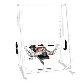 Smith Wide Grip Bench Press demonstration