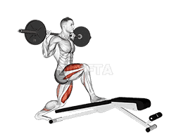 Barbell Decline Bench Lunge demonstration
