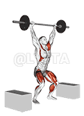 Barbell Power Snatch From Blocks demonstration