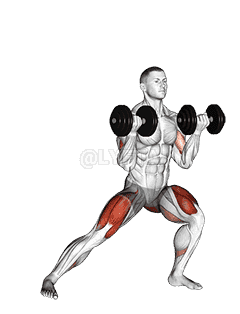 Dumbbell Lateral Lunge with Bicep Curl demonstration