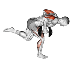 Dumbbell Tricep Kickback With Stork Stance demonstration
