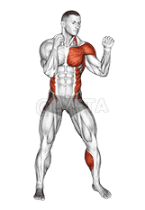 Left hook. Boxing demonstration